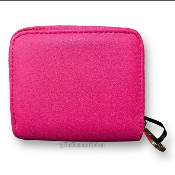 Juicy Couture HOT PINK Flash Love Mode Faux Leather Small Zip Around Wallet NWT - Picture 3 of 6